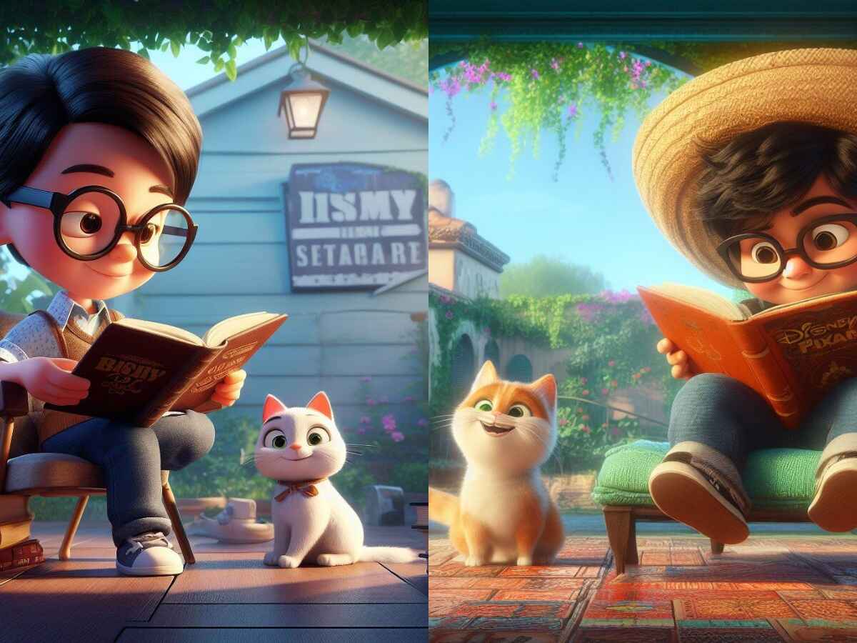 prompt deskrispi foto disney pixar
