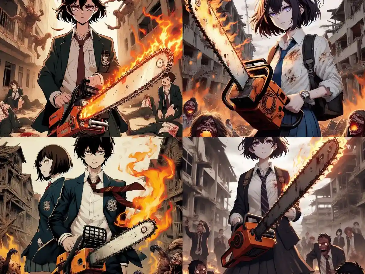 prompt gambar ai anime chainsaw man