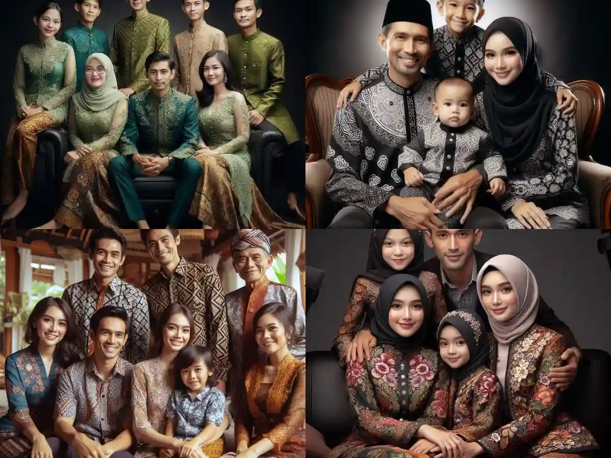 prompt foto keluarga baju batik